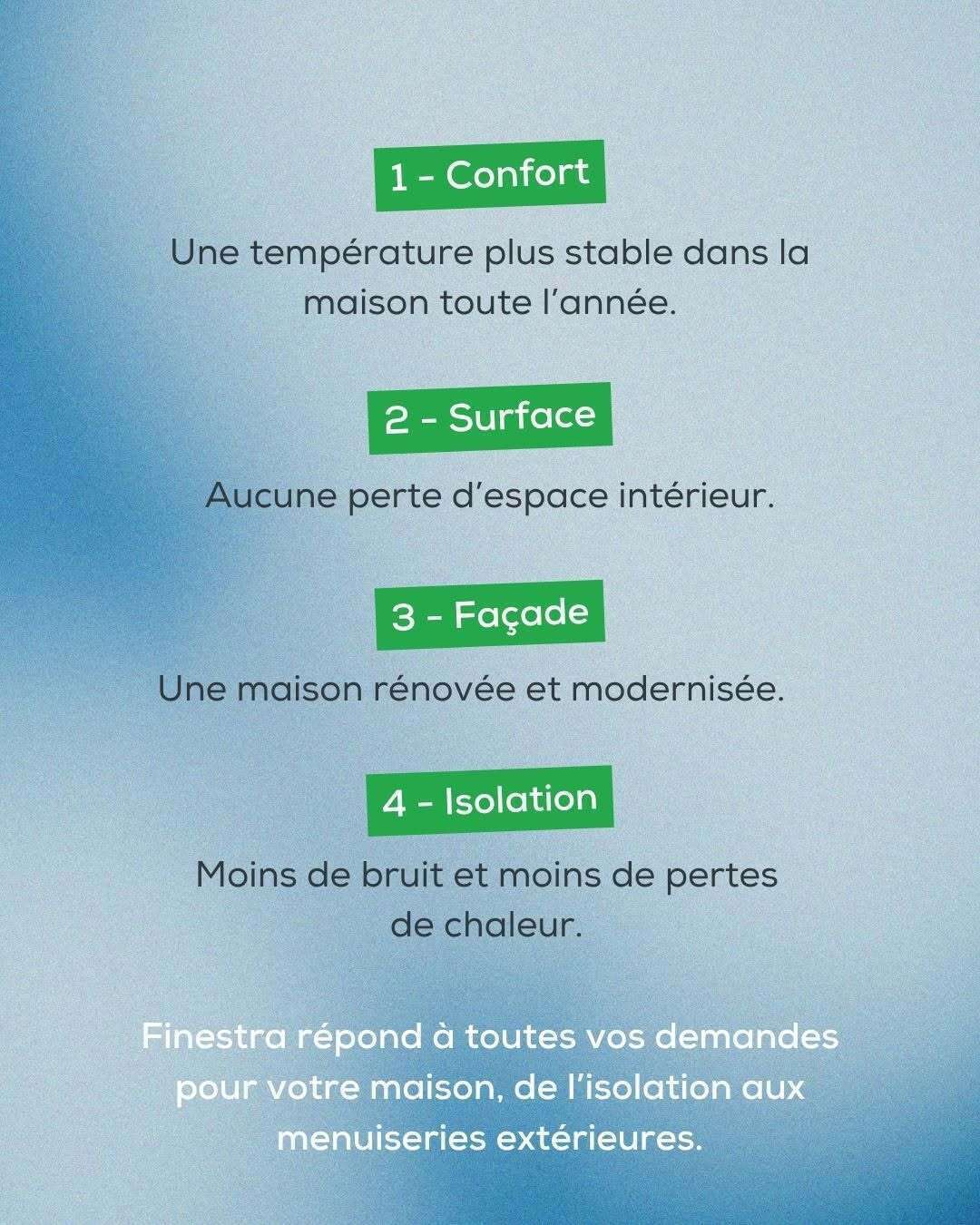 Visuel Finestra ITE : les quatre apports de l'isolation, confort, surface, façade et isolation